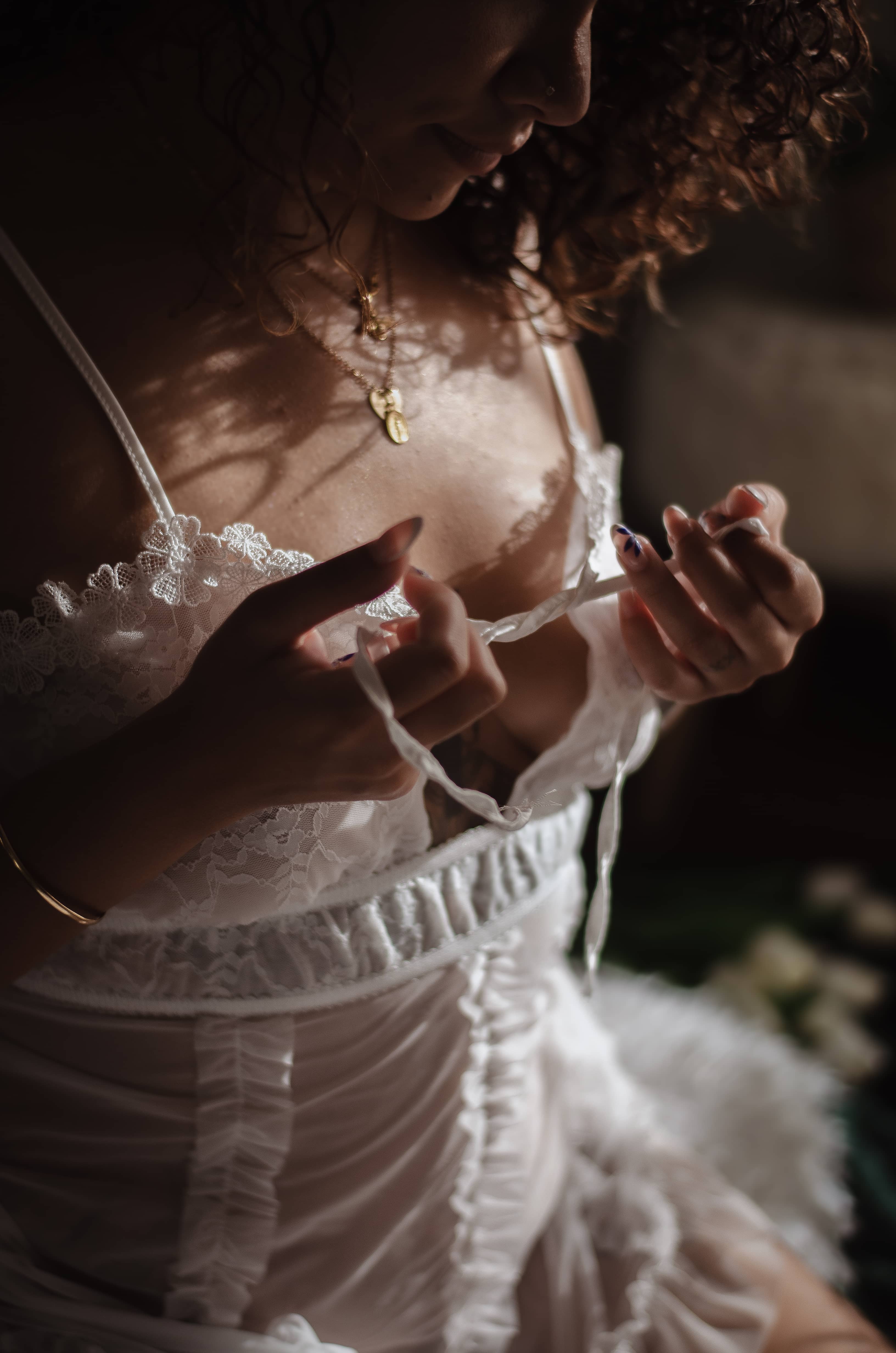 Lingerie blanche dentelle