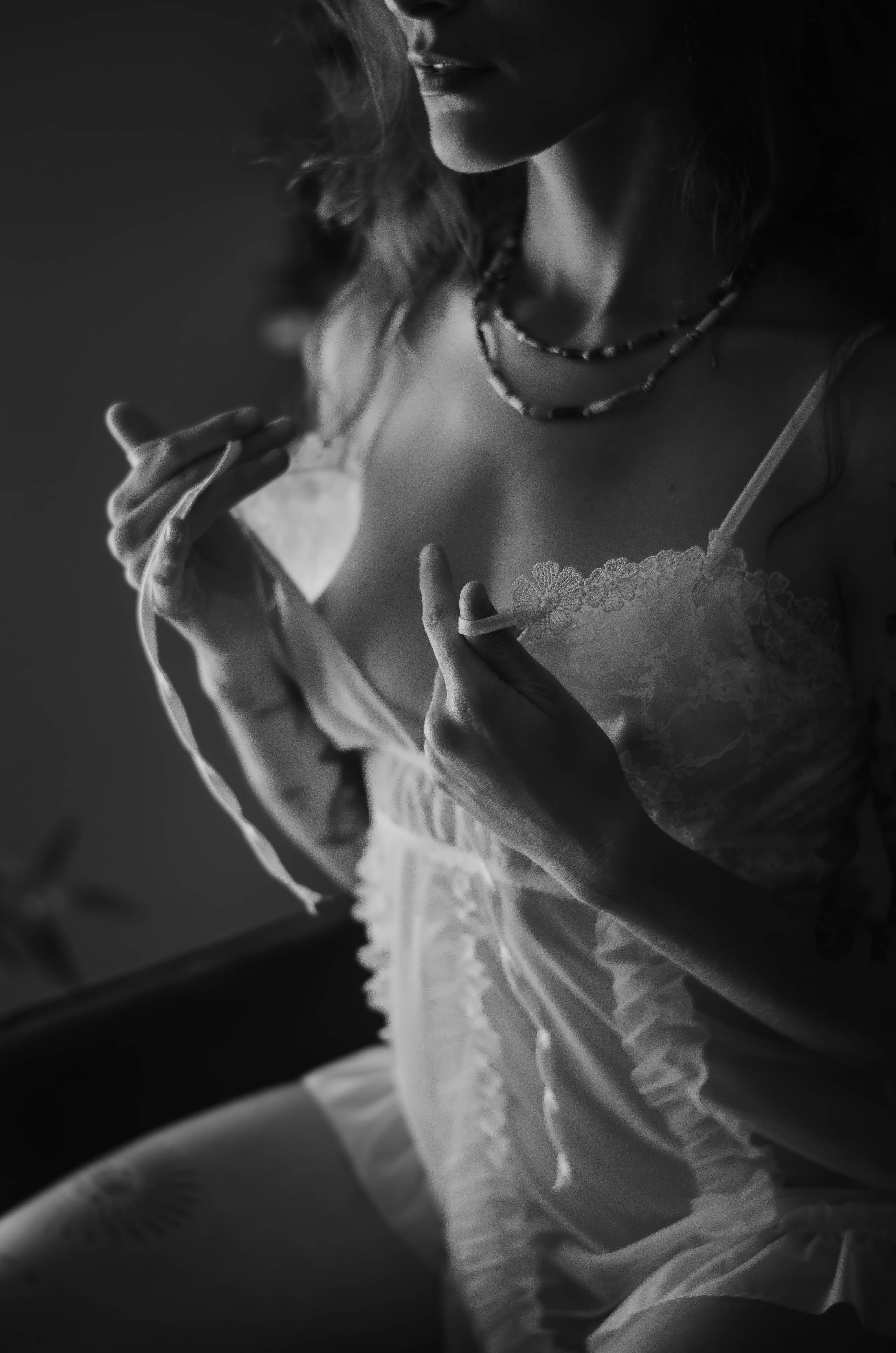 Portrait boudoir N&B corset
